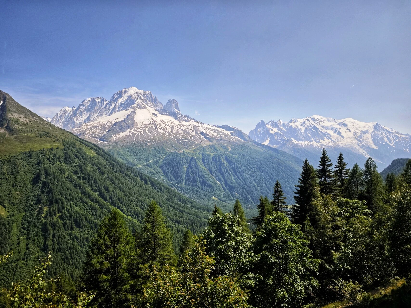 Panorama dal Grand Balcon Sud, Aiguille Verte e Monte Bianco