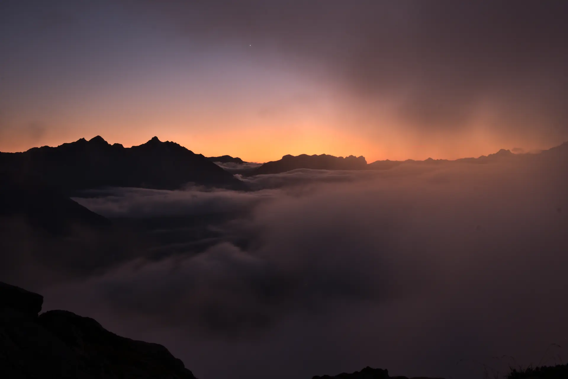 Tramonto nelle Alpi del Sud