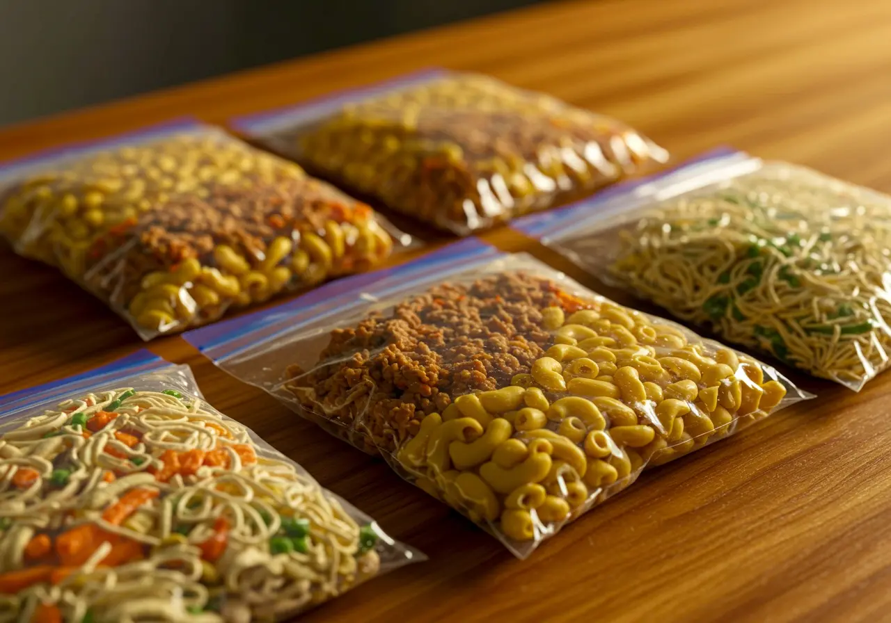 cibo da trekking in sacchetti ziplock