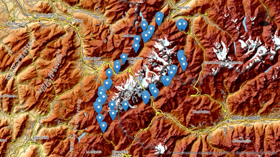 Mappa di I rifugi e gli alloggi del Tour du Mont-Blanc, tappa dopo tappa (e come prenotarli) — Altimood